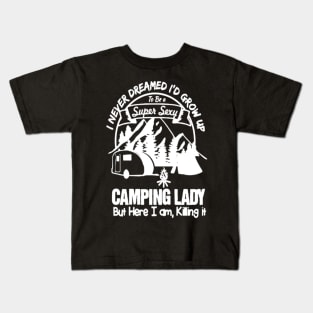 Camping Lady Shirt Kids T-Shirt